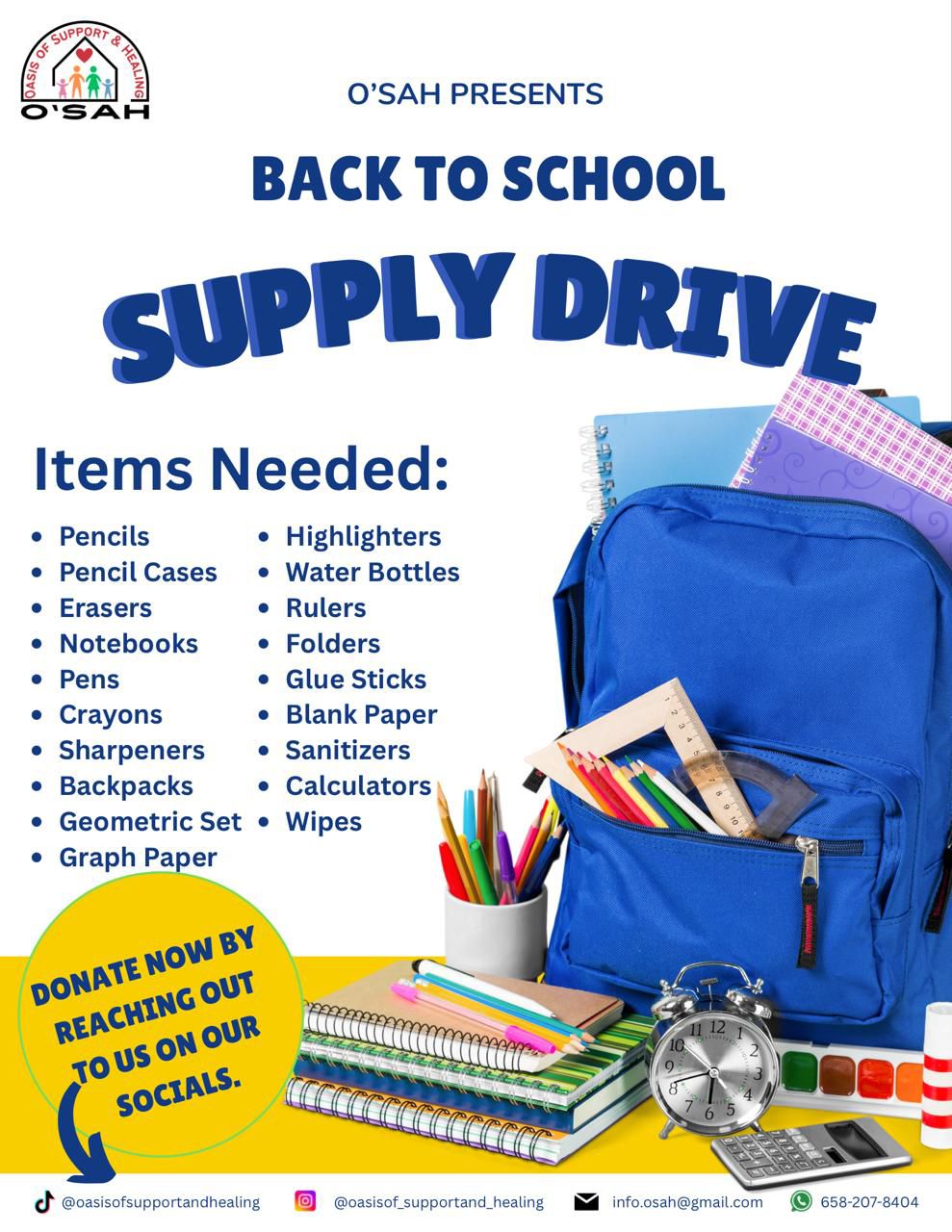 Help Us Gear Up for Our Next Back-to-School Drive!